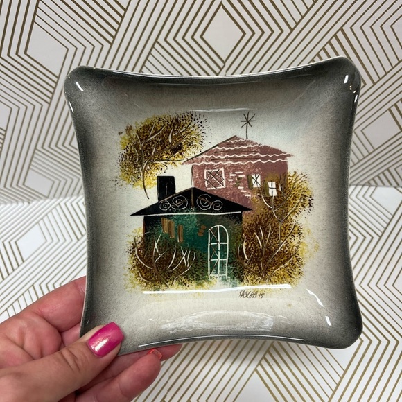 Sasha B Other - Vintage Sasha Brastoff Ashtray Dish Houses MCM